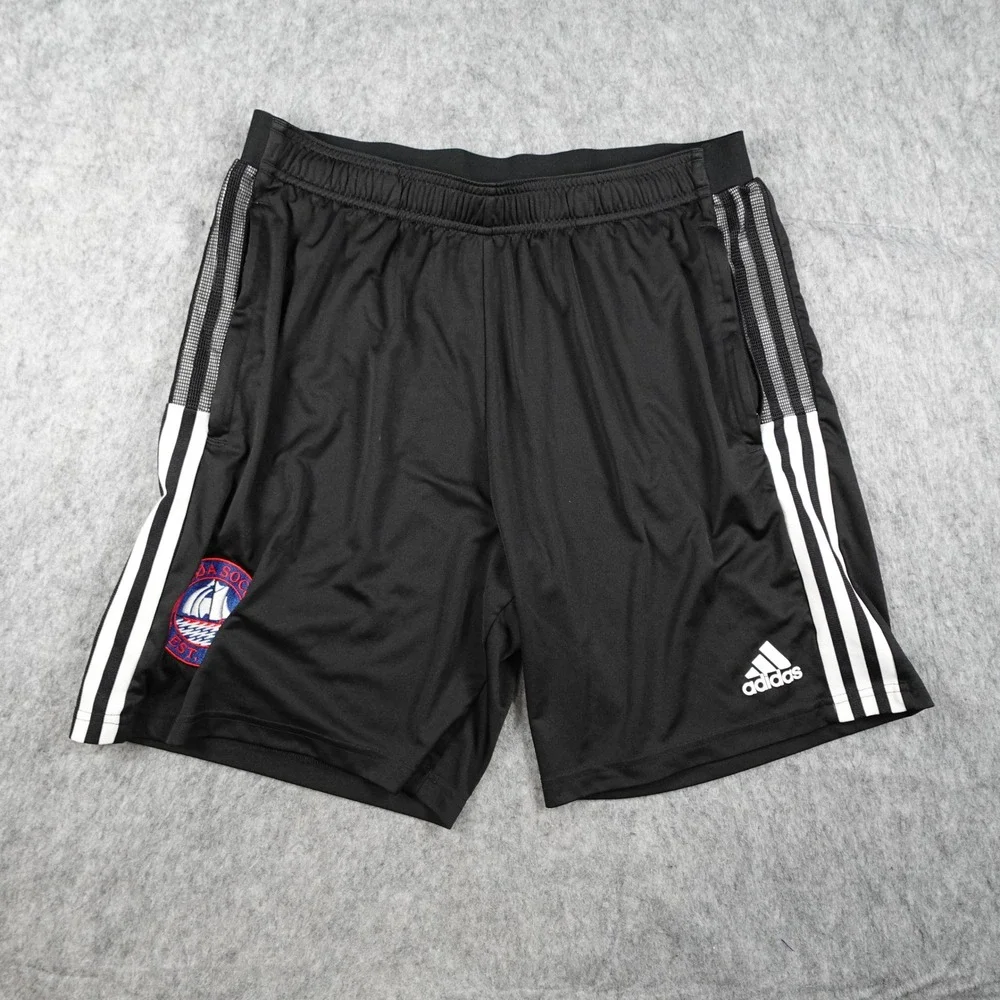 Adidas Shorts Men Extra Large Black Primegreen Soccer Athletic Striped GN2157